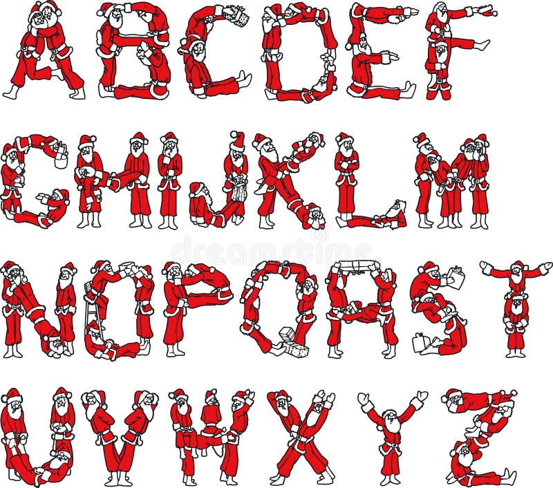 Santa Claus Alphabet stock illustration