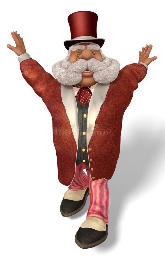 Santa Claus Aristocrat 3D Illustration in Cartoon Stule Isolated On White. 3D illustration Santa Claus Aristocrat in cartoon stule isolated on white background royalty free illustration Santa Claus Aristocrat 3D Illustration in Cartoon Stule Isolated On White. 3D illustration Santa Claus Aristocrat in cartoon stule isolated on white background royalty free illustration