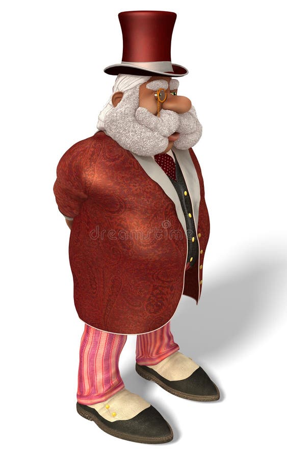 Santa Claus Aristocrat 3D Illustration in Cartoon Stule Isolated On White. 3D illustration Santa Claus Aristocrat in cartoon stule isolated on white background royalty free illustration Santa Claus Aristocrat 3D Illustration in Cartoon Stule Isolated On White. 3D illustration Santa Claus Aristocrat in cartoon stule isolated on white background royalty free illustration