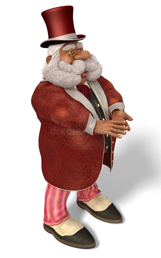 Santa Claus Aristocrat 3D Illustration in Cartoon Stule Isolated On White. 3D illustration Santa Claus Aristocrat in cartoon stule isolated on white background royalty free illustration Santa Claus Aristocrat 3D Illustration in Cartoon Stule Isolated On White. 3D illustration Santa Claus Aristocrat in cartoon stule isolated on white background royalty free illustration
