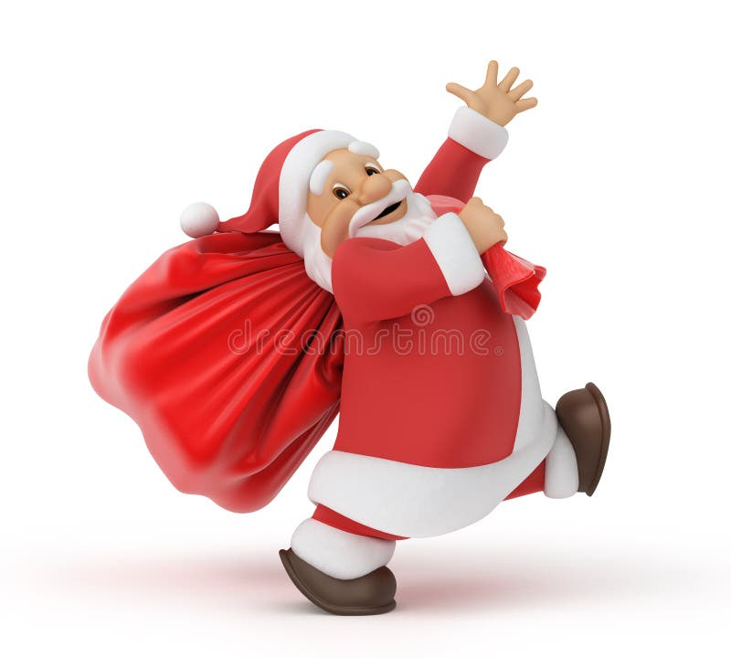 Santa Claus with a bag of gifts