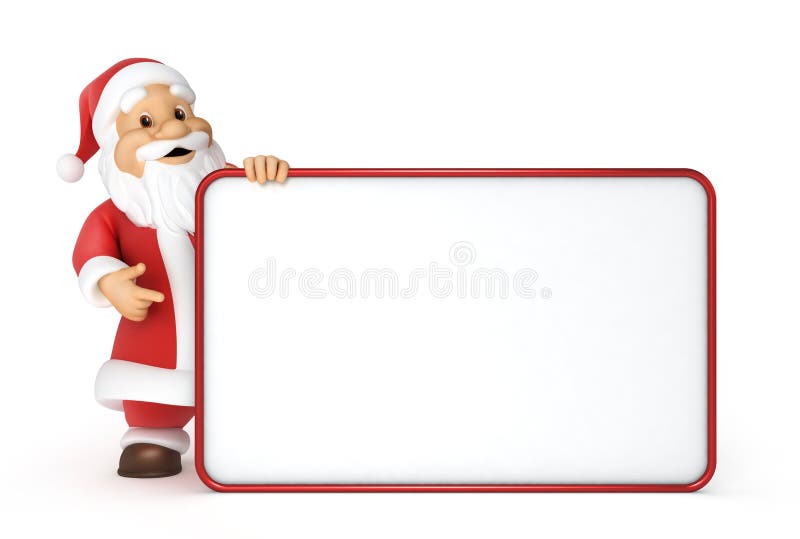 Santa claus with a blank billboard royalty free illustration