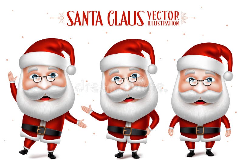 Jogo De Caracteres Do Vetor De Papai Noel Que Leva O Saco Completo De  Presentes Do Natal Ilustração do Vetor - Ilustração de convite, dezembro:  124985215