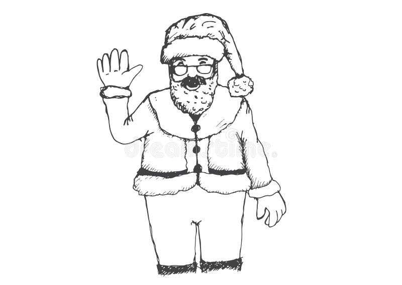Santa Claus for Christmas hand drawn