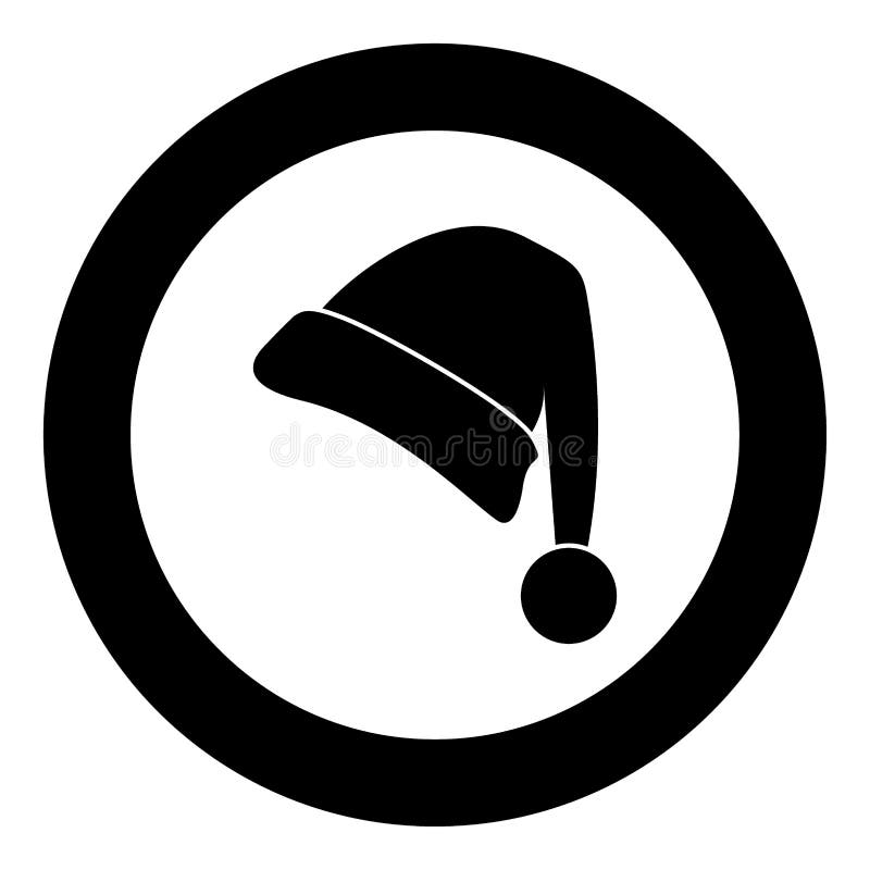 santa claus christmas hat black icon in circle stock vector