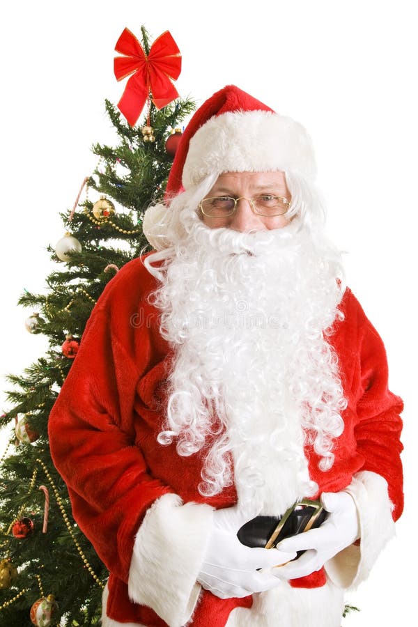 Santa Claus with Christmas Tree royalty free stock photography Santa Claus with Christmas Tree royalty free stock photography