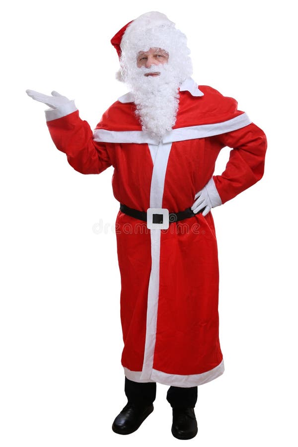 Santa Claus Christmas-Vertretung lokalisiert auf Weiß lizenzfreie stockfotos Santa Claus Christmas-Vertretung lokalisiert auf Weiß lizenzfreie stockfotos