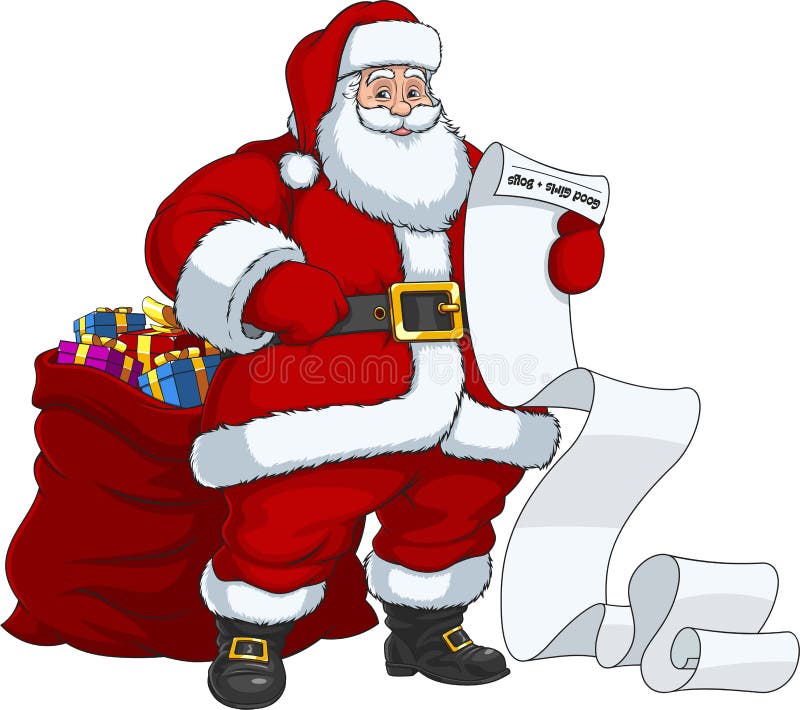 Santa Claus con una borsa dei regali