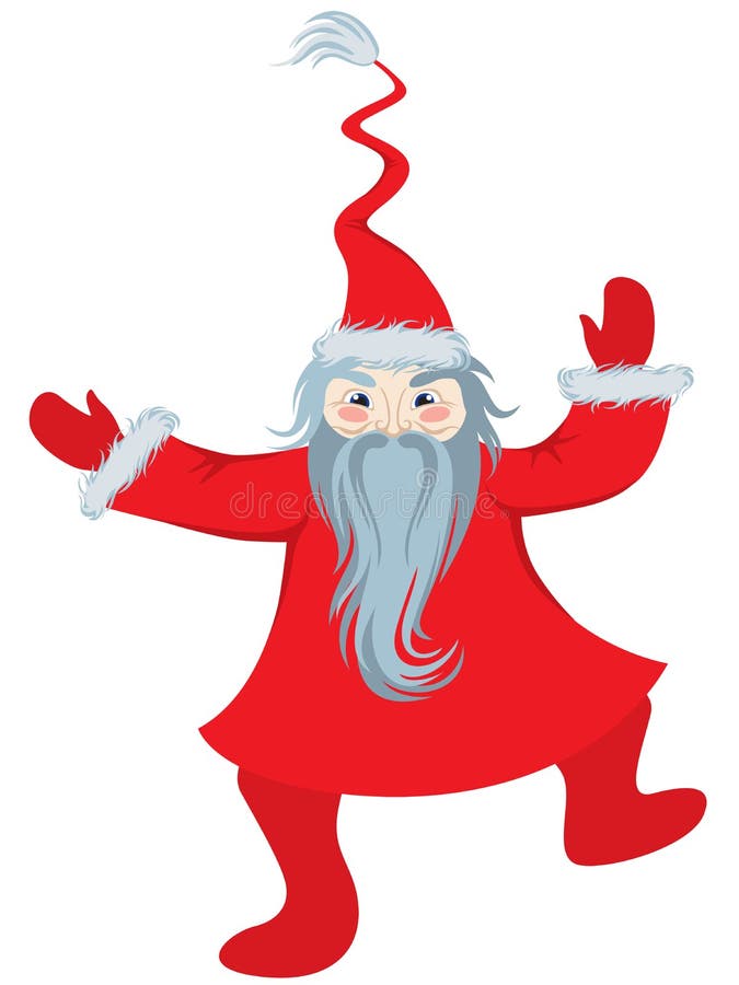 Santa Claus dancing stock illustration