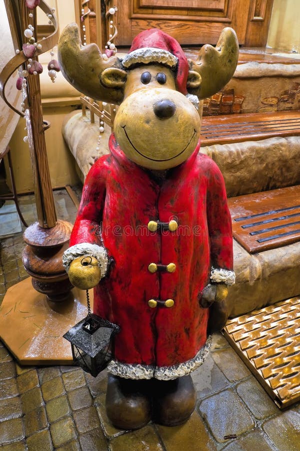 Santa Claus deer - lamp holder royalty free stock photo