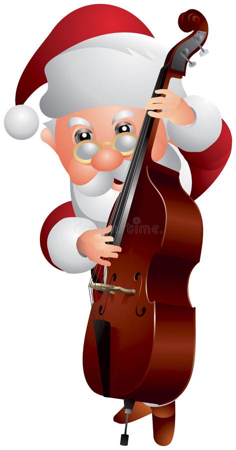 Santa Claus Double bass Player stock illustration Santa Claus Double bass Player stock illustration