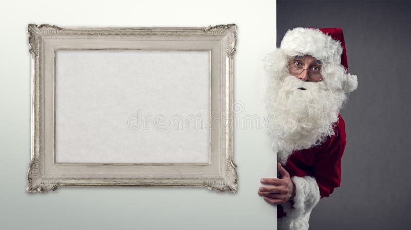 Santa Claus e quadro decorativo fotografia de stock Santa Claus e quadro decorativo fotografia de stock