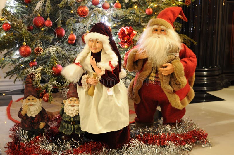 Santa Claus en Mevr. Claus royalty-vrije stock fotografie Santa Claus en Mevr. Claus royalty-vrije stock fotografie