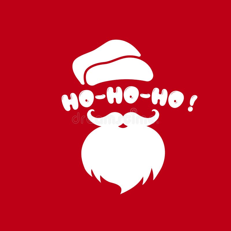 Ho ho ho feliz natal e ilustração de feliz ano novo com barba de