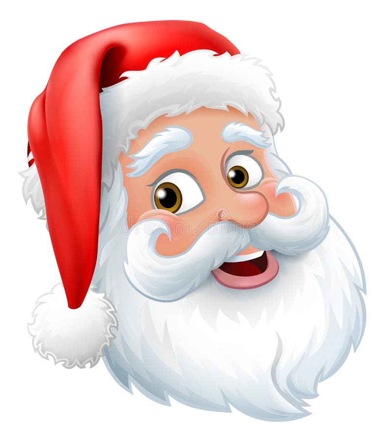 Hand drawn cartoon of santa claus face clip art Vector Image