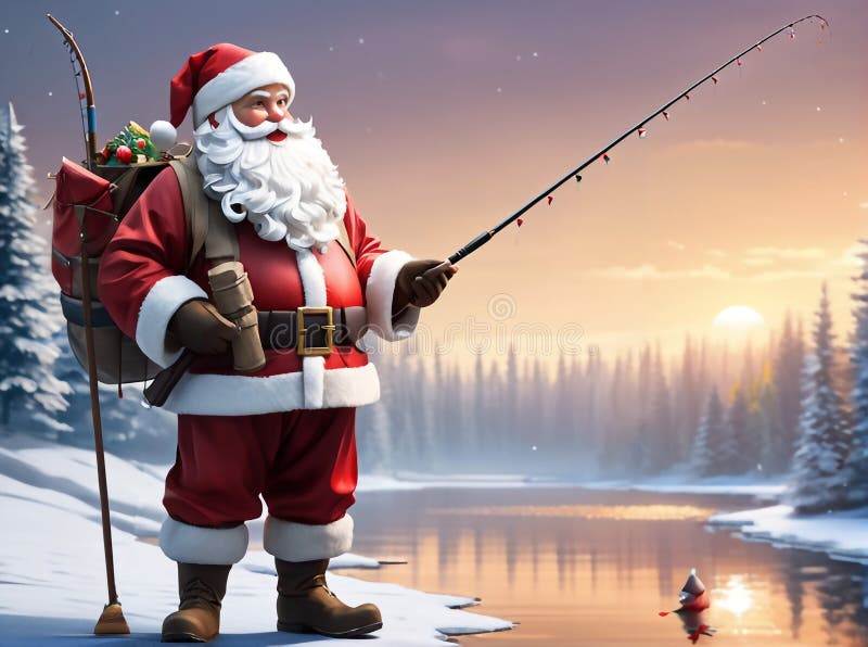 Santa Fishing Stock Illustrations – 255 Santa Fishing Stock ...