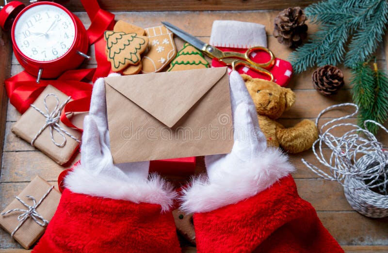 Letter Father Christmas Invitation Blank Parchment Stock Photo 1212836197