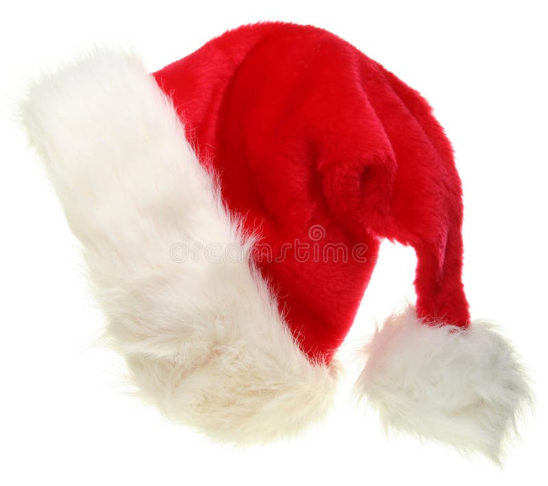 Cappello di babbo Natale isolato su bianco.