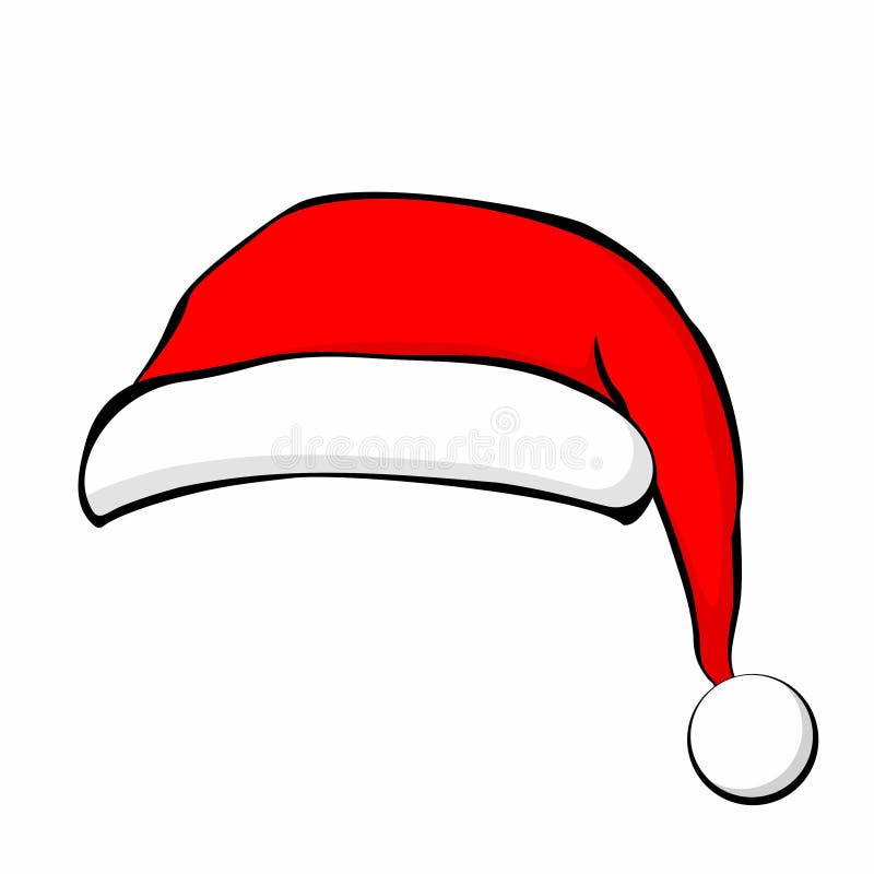 Santa Claus Hat In Flat Style. Vector Illustration Stock Vector ...