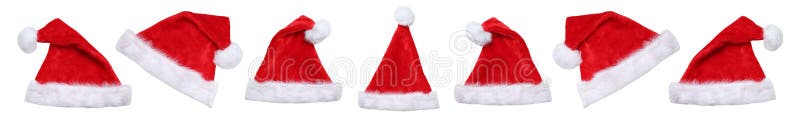 Santa Claus hat hats on Christmas winter isolated royalty free stock photography Santa Claus hat hats on Christmas winter isolated royalty free stock photography