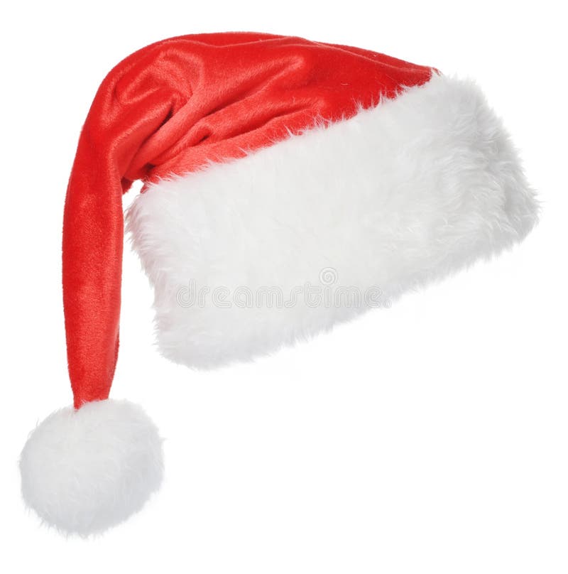 Cappello di babbo Natale isolato su sfondo bianco.