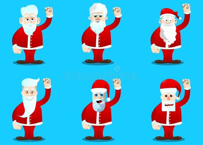 Santa Claus Making Power To the People Fist Gesture. Stock Vector ...