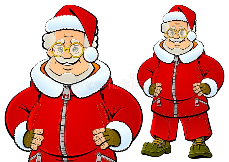 Santa Claus i modern trendig sportswear vektor illustrationer Santa Claus i modern trendig sportswear vektor illustrationer