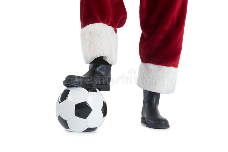 Santa Claus joue le football image stock Santa Claus joue le football image stock