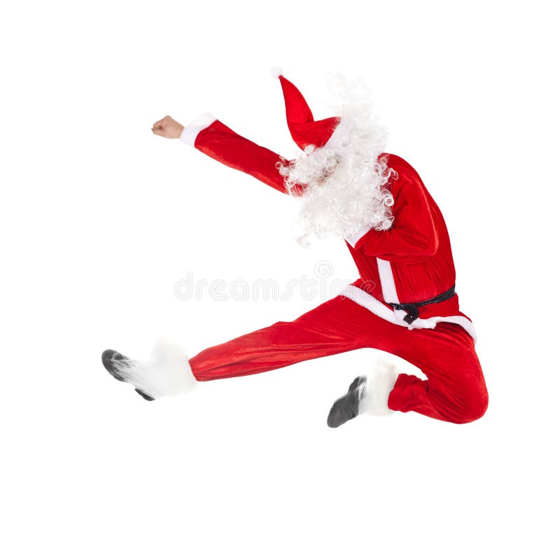 Santa Claus jumping royalty free stock photography Santa Claus jumping royalty free stock photography