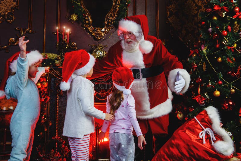 Santa claus with kids