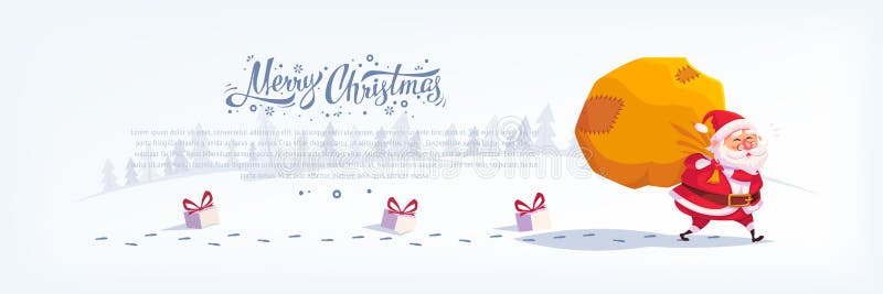 Santa Claus Merry Christmas vector cartoon illustration.