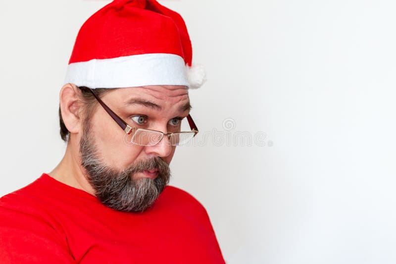 Santa Claus met een donkere baard stock fotografie Santa Claus met een donkere baard stock fotografie