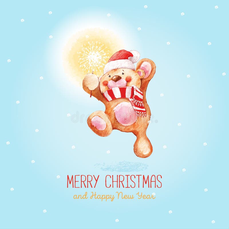 Santa Claus met Vrolijke Kerstmis en de gelukkige kaart van de Nieuwjaargroet vector illustratie Santa Claus met Vrolijke Kerstmis en de gelukkige kaart van de Nieuwjaargroet vector illustratie
