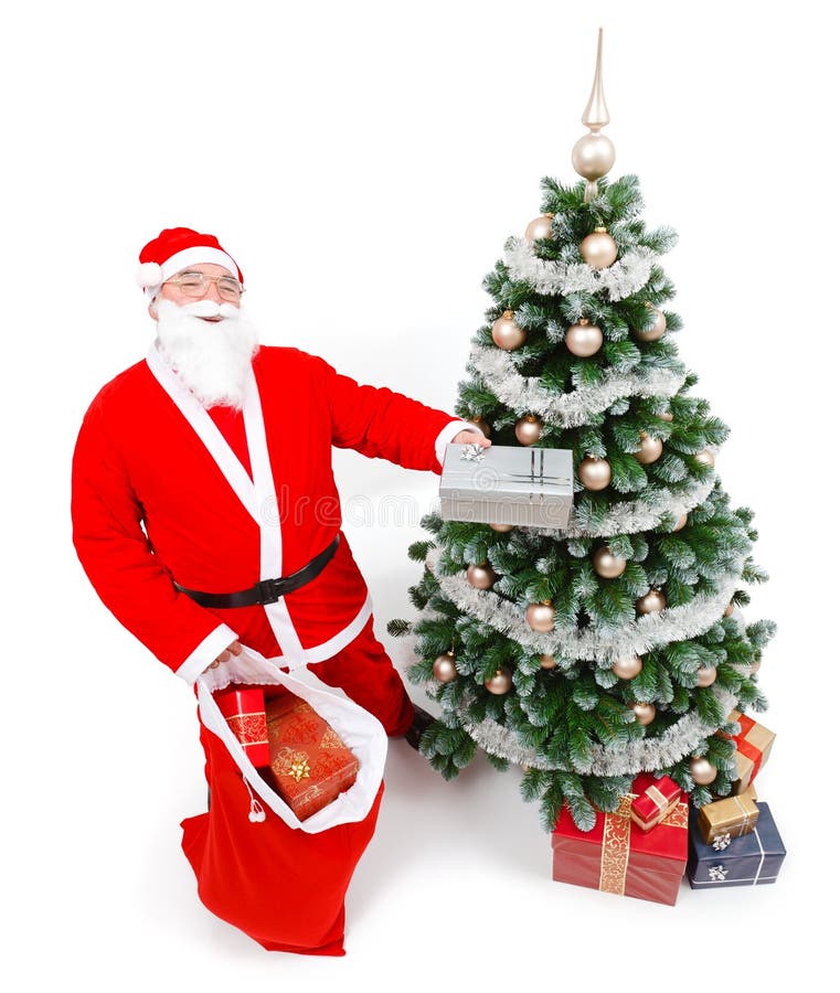 Santa Claus Offering Present Stock Photo - Image of traditional, event ...