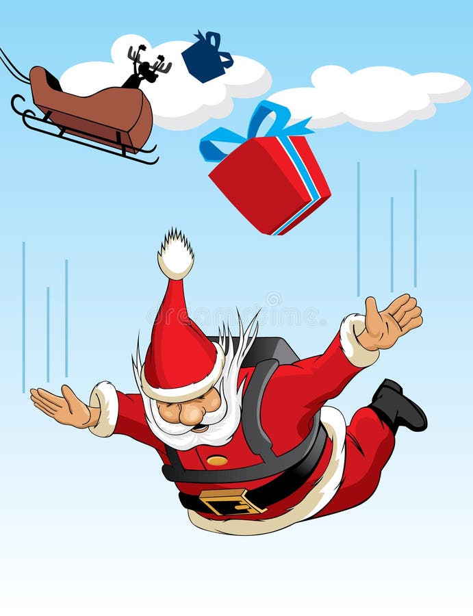 Santa Claus Parachuting