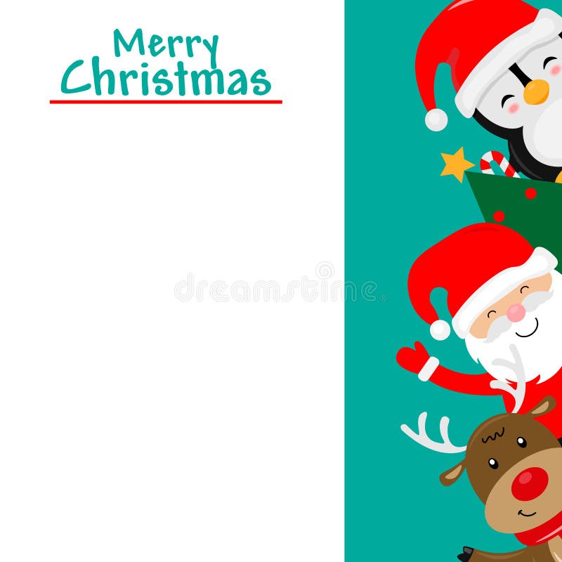 Santa Claus, penguin, reindeer and snowman royalty free illustration Santa Claus, penguin, reindeer and snowman royalty free illustration