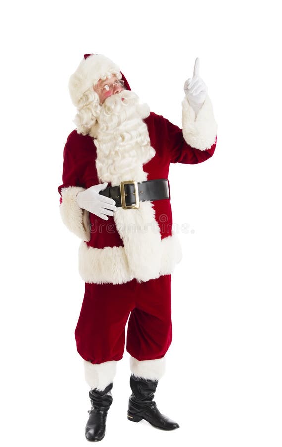 Santa Claus Pointing Up stock foto Santa Claus Pointing Up stock foto