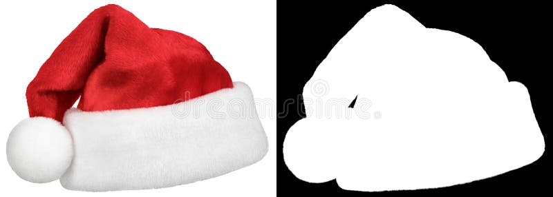 Santa Claus red cap isolated on white