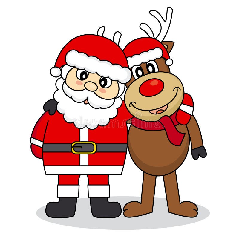 Hug Christmas Reindeer Santa Stock Illustrations – 95 Hug Christmas ...