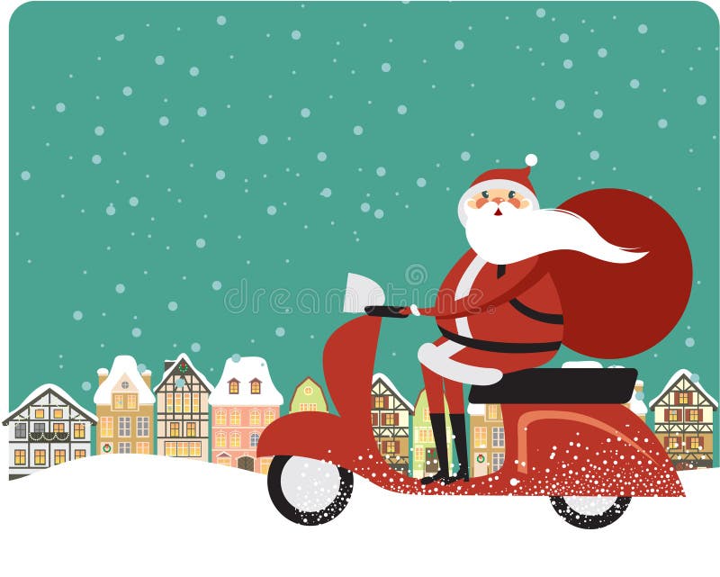 Santa Claus on a scooter