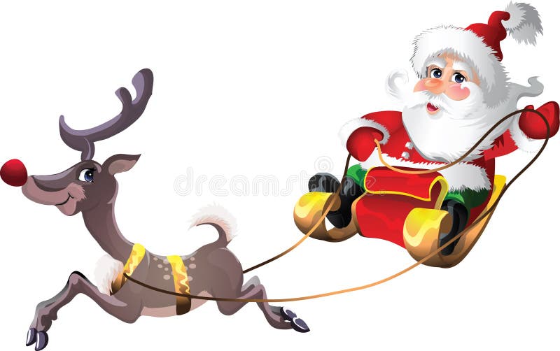 download santa claus in sleigh with rudolph stock vector illustration of greetings snowing - Rudolph And Santa download santa claus in sleigh with rudolph stock vector illustration of greetings snowing - Rudolph And Santa