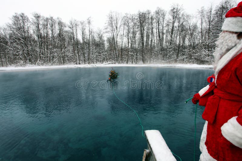 Santa Claus sous-marine photographie stock Santa Claus sous-marine photographie stock