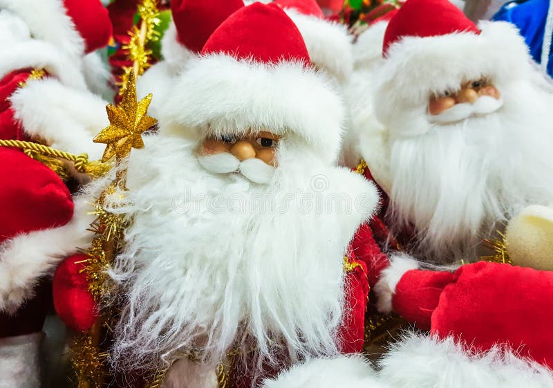 Santa Claus Toy in Supermarket. Stock Image - Image of figure, blue ...