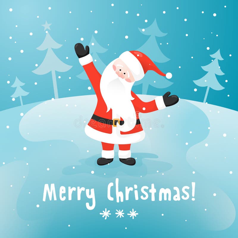 Santa Claus. Vector Christmas card. vector illustration