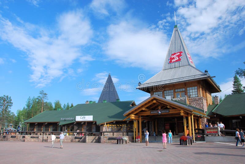 Santa Claus Village Arctic Cirkle Rovaniemi Lapponia Finlandia fotografia stock