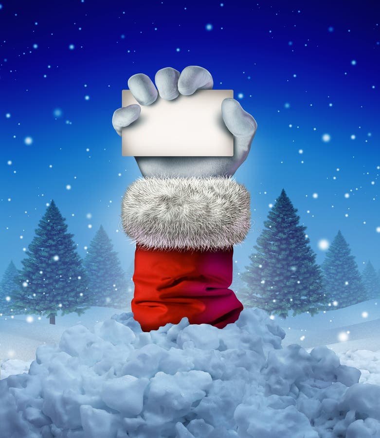 Santa Claus Winter Sign illustrazione di stock Santa Claus Winter Sign illustrazione di stock