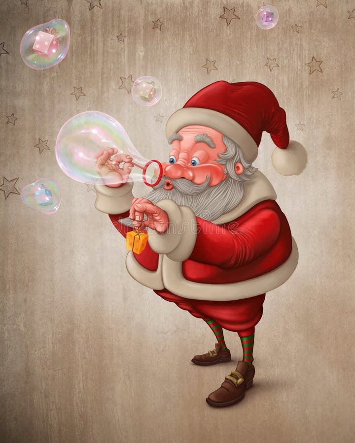 Santa Claus y el jabón de las burbujas libre illustration Santa Claus y el jabón de las burbujas libre illustration