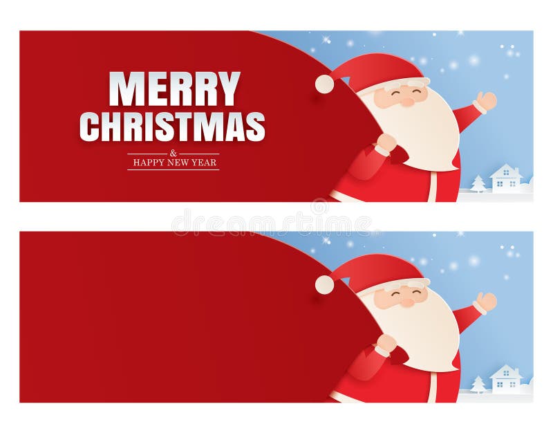 Santa Claus Y Una Enorme Bolsa De Regalos Con Feliz Navidad Y Feliz Tarjeta  De Saludo De Año Nuevo. Uso Para Portada De Afiches De Ilustración del  Vector - Ilustración de elemento,