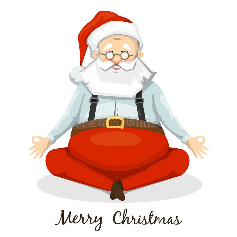 Santa Claus Yogi. Sitting in Yoga Posture Stock Illustration ...