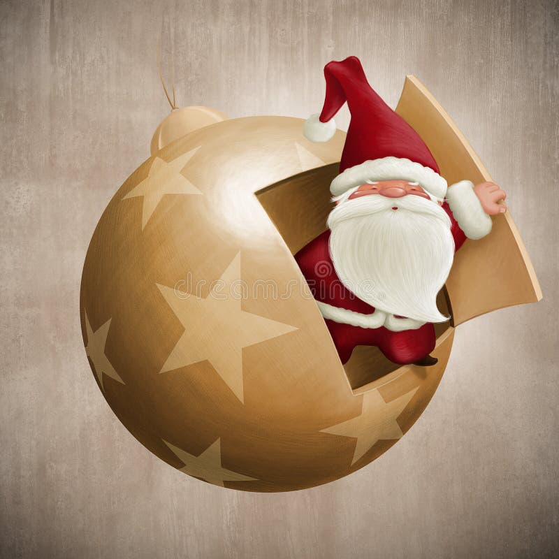 Santa Claus внутри декоративного шарика бесплатная иллюстрация Santa Claus внутри декоративного шарика бесплатная иллюстрация